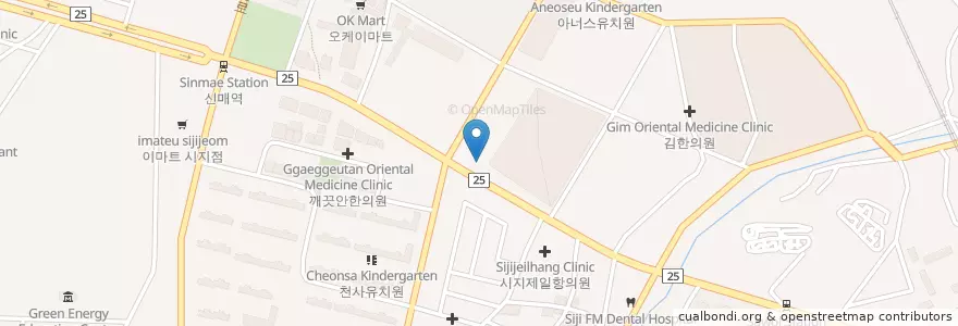 Mapa de ubicacion de 아이사랑예미송치과 en 대한민국, 대구, 수성구, 고산동.