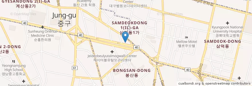 Mapa de ubicacion de 뷰티라인외과 en 韩国/南韓, 大邱, 中區, 성내동.
