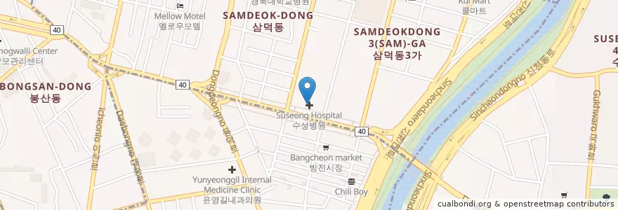 Mapa de ubicacion de 수성병원 en Korea Selatan, Daegu, 중구.