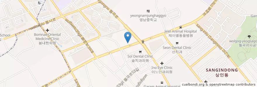 Mapa de ubicacion de 나사렛병원 en Республика Корея, Тэгу, 달서구.