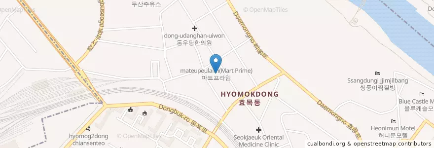 Mapa de ubicacion de 제일내과의원 en Korea Selatan, Daegu, 동구, 효목동, 효목동.
