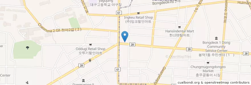 Mapa de ubicacion de 동양당한의원 en Zuid-Korea, Daegu, 남구, 대명동.