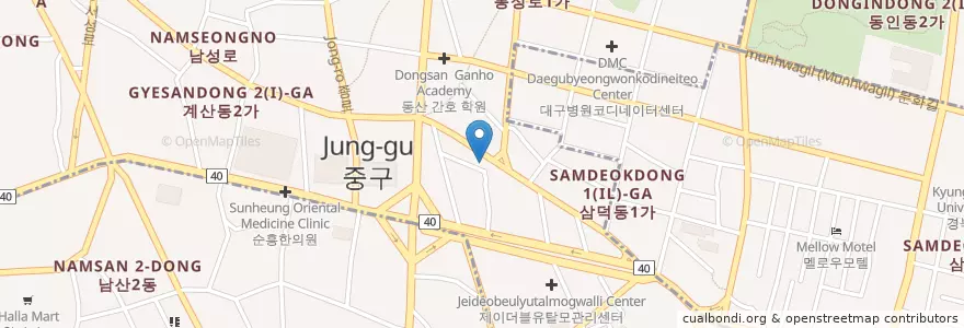 Mapa de ubicacion de 뷰티플러스 성형외과 en Corée Du Sud, Daegu, 중구, 성내동.