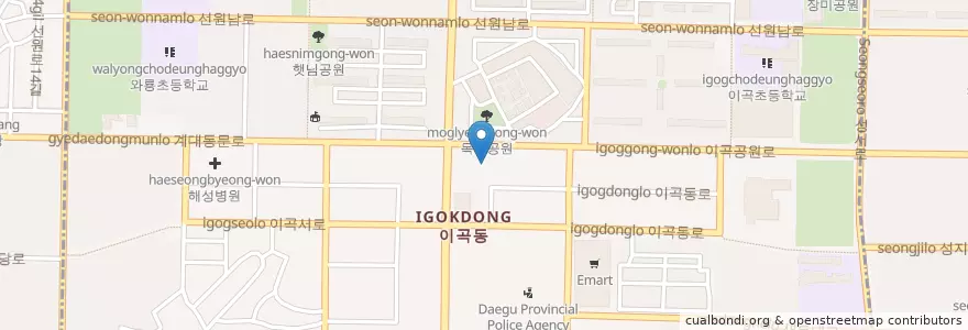 Mapa de ubicacion de 시몬정신병원 en كوريا الجنوبية, ديغو, 달서구, 이곡동.