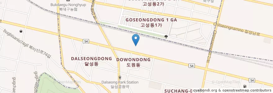 Mapa de ubicacion de 대구광역시 중구보건소 en 대한민국, 대구, 중구, 성내동.