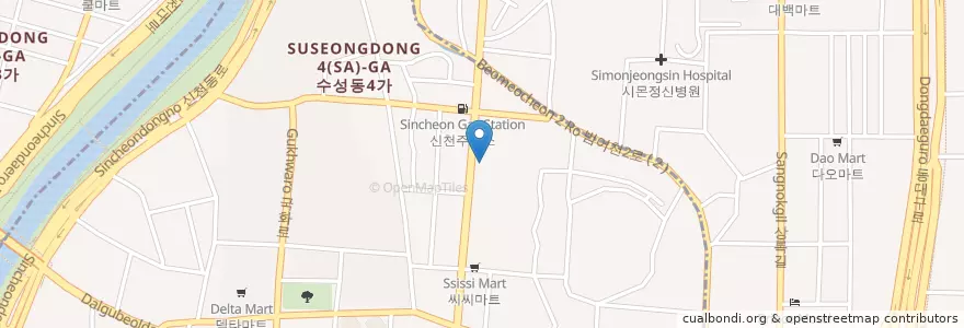 Mapa de ubicacion de 희안한의원 en 대한민국, 대구, 수성구, 수성동.