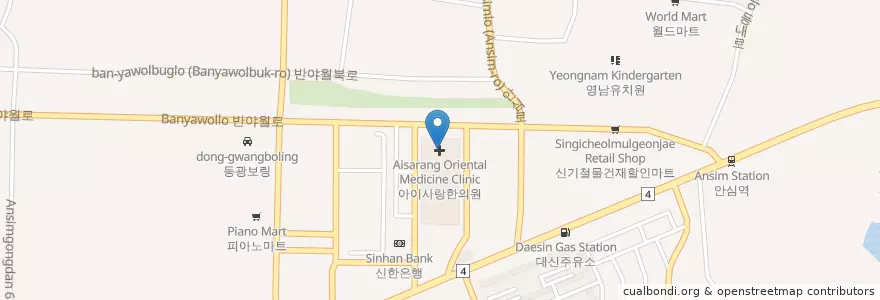 Mapa de ubicacion de 아이사랑한의원 en Südkorea, Daegu, Dong-Gu, Ansim-Dong.