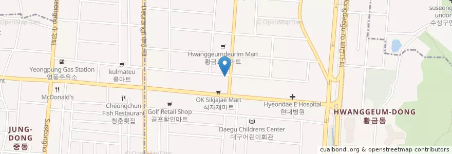 Mapa de ubicacion de 김형배치과 en 韩国/南韓, 大邱, 壽城區, 황금동.