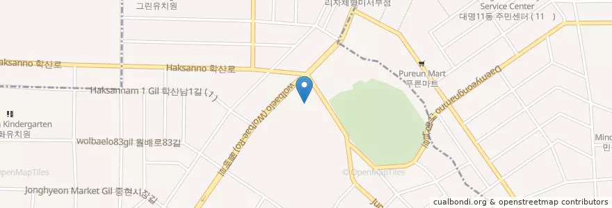 Mapa de ubicacion de 삼일병원 en Corea Del Sud, Daegu, 달서구, 송현동.