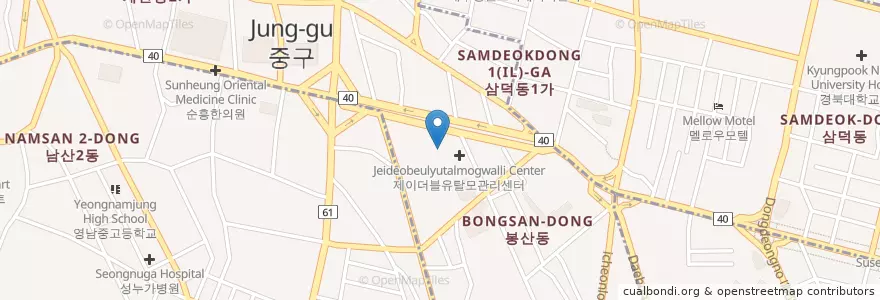 Mapa de ubicacion de Dajeongyeonhap Hospital en South Korea, Daegu, Jung-Gu, Seongnae-Dong.