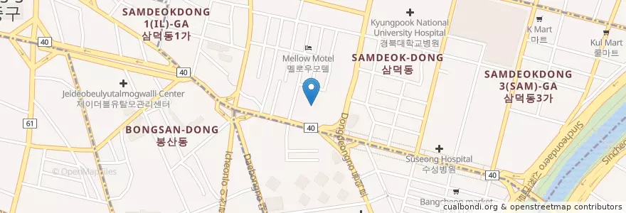 Mapa de ubicacion de Gyeongbuk University Hospital en South Korea, Daegu, Jung-Gu.