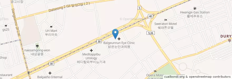 Mapa de ubicacion de 광장신경외과의원 en 대한민국, 대구, 달서구, 두류동.