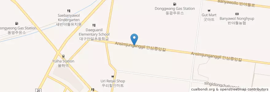 Mapa de ubicacion de 동산한방병원 en Korea Selatan, Daegu, 동구, 안심동.