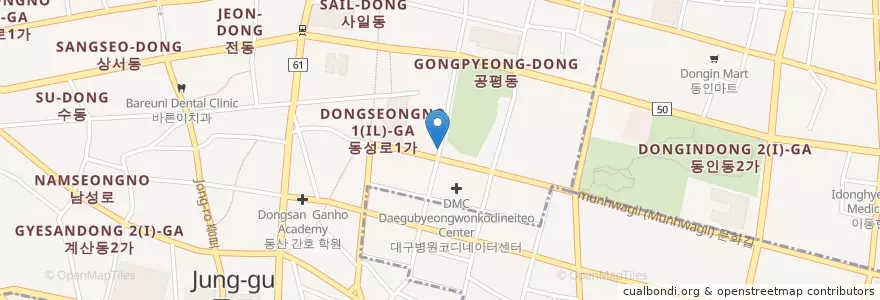 Mapa de ubicacion de 제이스성형외과 en كوريا الجنوبية, ديغو, 중구, 성내동.