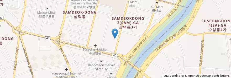 Mapa de ubicacion de Gimsingeun Obstetrics & Gynecology Clinic en South Korea, Daegu, Jung-Gu.
