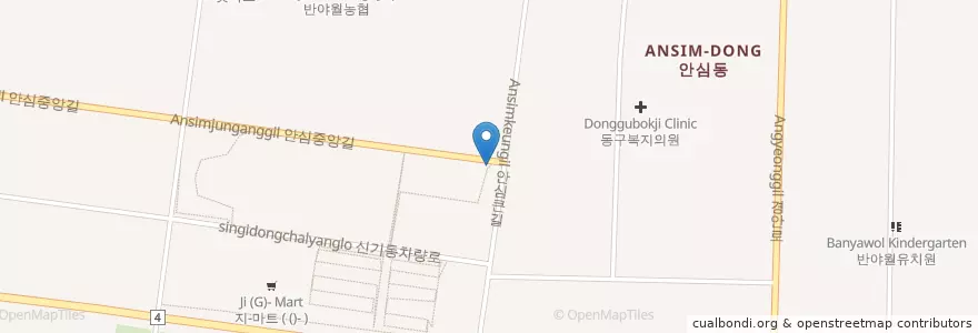 Mapa de ubicacion de Bak Oriental Medicine Clinic en South Korea, Daegu, Dong-Gu, Ansim-Dong.