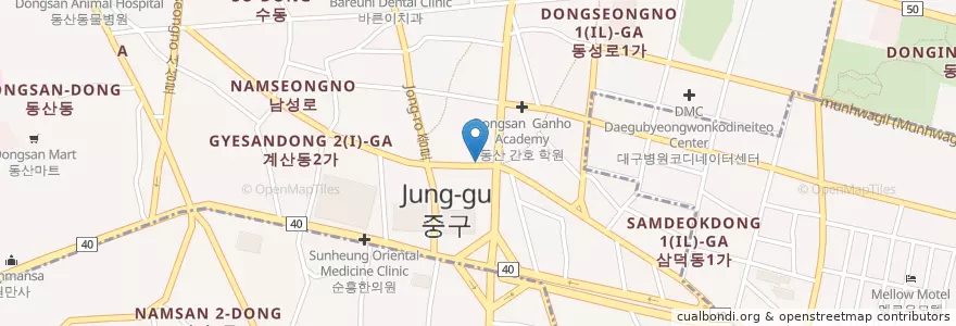 Mapa de ubicacion de 오성한의원 en كوريا الجنوبية, ديغو, 중구, 성내동.