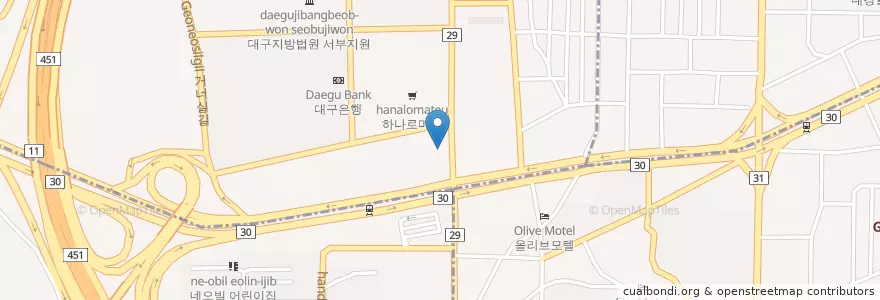 Mapa de ubicacion de 나사렛종합검진센터 en Korea Selatan, Daegu, 달서구, 용산동.