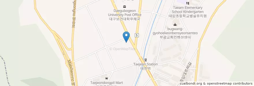 Mapa de ubicacion de 윤내과의원 en Korea Selatan, Daegu, 북구, 태전동.
