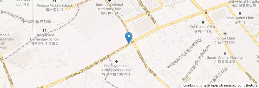 Mapa de ubicacion de 속플러스내과 en Corée Du Sud, Daegu, 달서구.