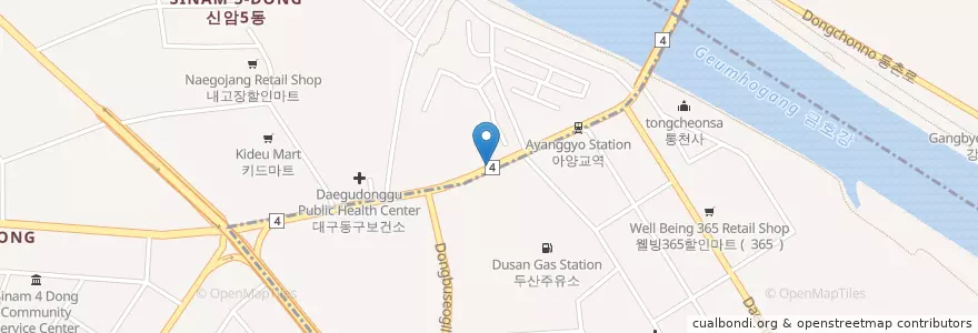 Mapa de ubicacion de 박동물병원 en Korea Selatan, Daegu, 동구.