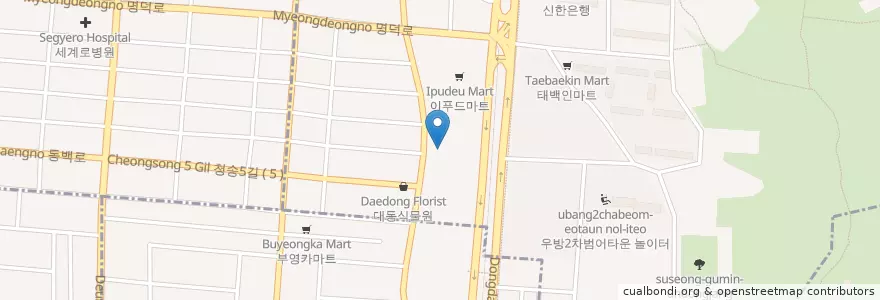 Mapa de ubicacion de 제일가축병원 en Coreia Do Sul, Daegu, 수성구, 범어동.
