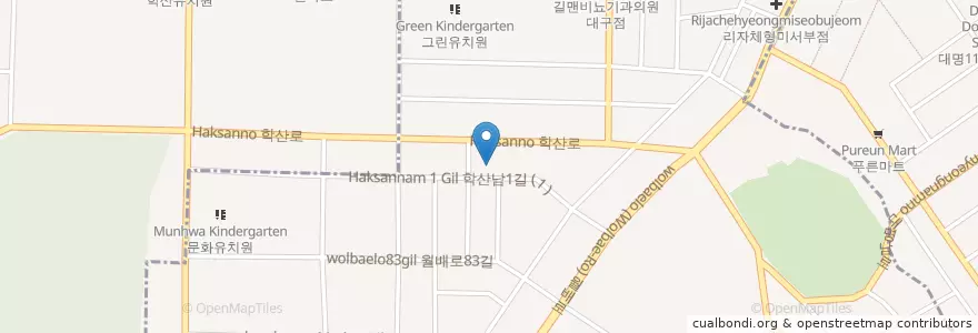 Mapa de ubicacion de 구일동물병원 en Coreia Do Sul, Daegu, 달서구, 송현동.