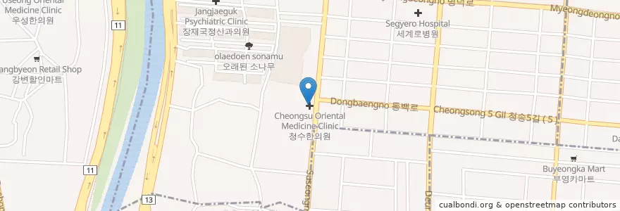 Mapa de ubicacion de 나라동물병원 en 대한민국, 대구, 수성구, 수성동.