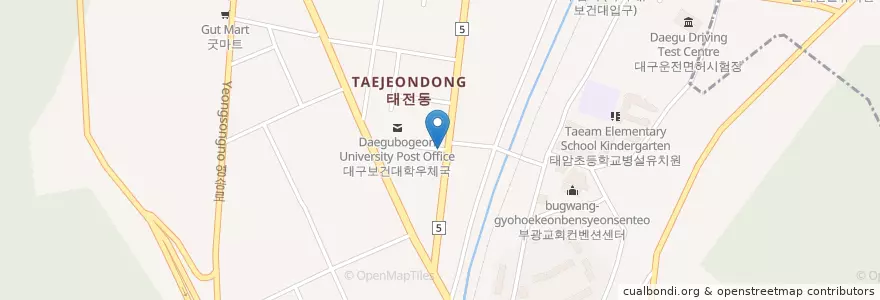 Mapa de ubicacion de 칠곡동물병원 en Korea Selatan, Daegu, 북구, 태전동.