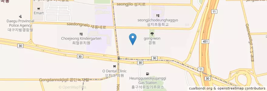 Mapa de ubicacion de 경북동물병원 en Güney Kore, Daegu, 달서구, 용산동.