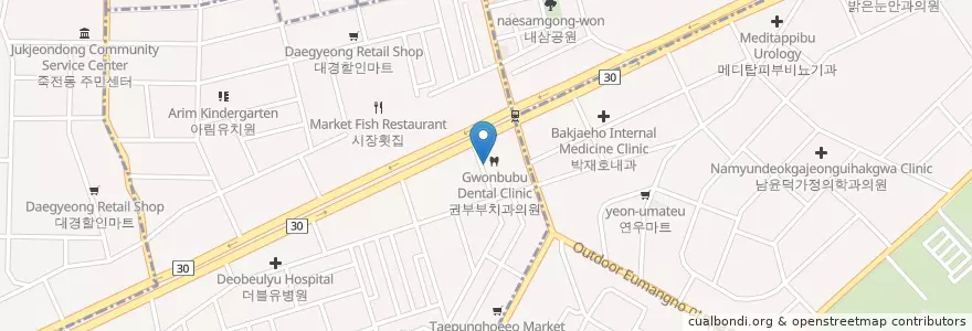Mapa de ubicacion de 용산동물병원 en Güney Kore, Daegu, 달서구.