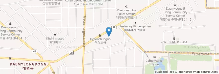 Mapa de ubicacion de 대흥동물병원 en Südkorea, Daegu, Nam-Gu, Daemyeong-Dong.
