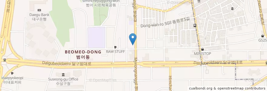 Mapa de ubicacion de 범어동물병원 en Coreia Do Sul, Daegu, 수성구, 만촌동, 범어동.