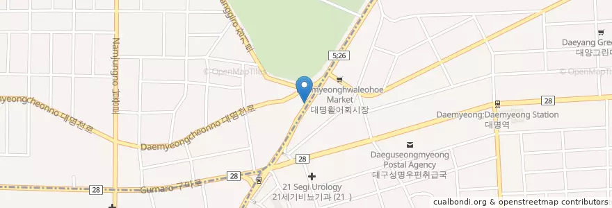 Mapa de ubicacion de 종합동물병원 en Korea Selatan, Daegu, 성당동.