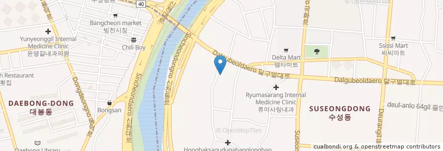 Mapa de ubicacion de 제일가축병원 en Республика Корея, Тэгу, 수성동.