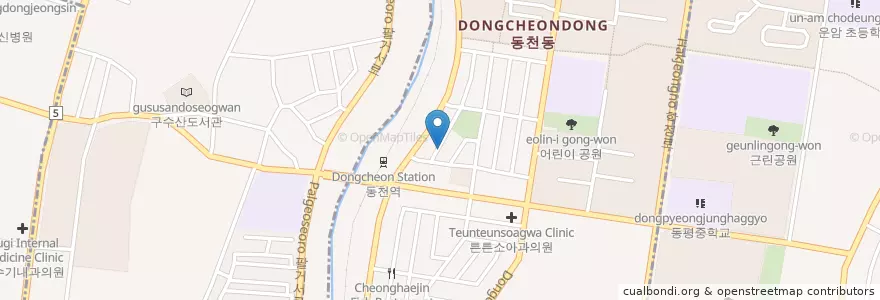 Mapa de ubicacion de 순풍동물병원 en Korea Selatan, Daegu, 북구, 동천동.