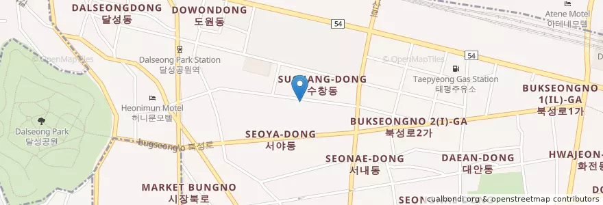 Mapa de ubicacion de Gimjunho Animal Hospital en South Korea, Daegu, Jung-Gu, Seongnae-Dong.