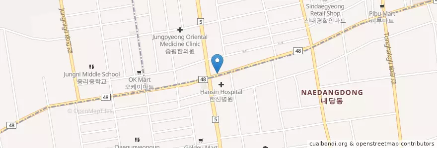 Mapa de ubicacion de 아이펫동물병원 en Corée Du Sud, Daegu, 서구, 내당동.
