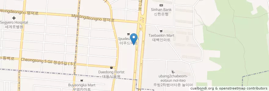 Mapa de ubicacion de 최우식동물병원 en Coreia Do Sul, Daegu, 수성구, 범어동.