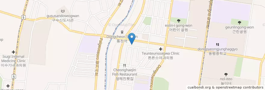 Mapa de ubicacion de 굿모닝동물병원 en Corea Del Sud, Daegu, 북구, 동천동.