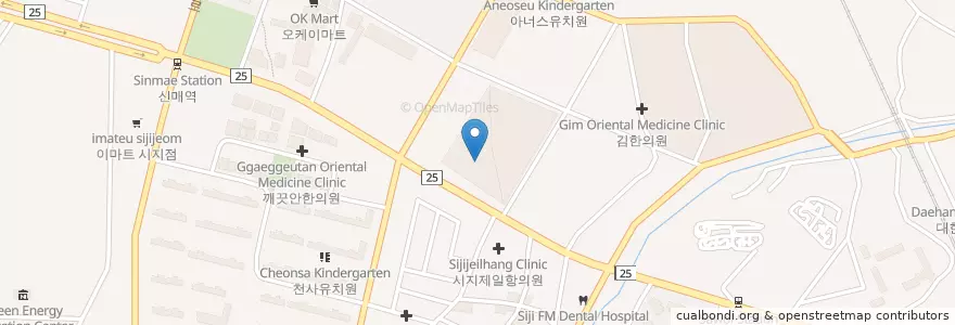 Mapa de ubicacion de 김수영동물병원 en 대한민국, 대구, 수성구, 고산동.