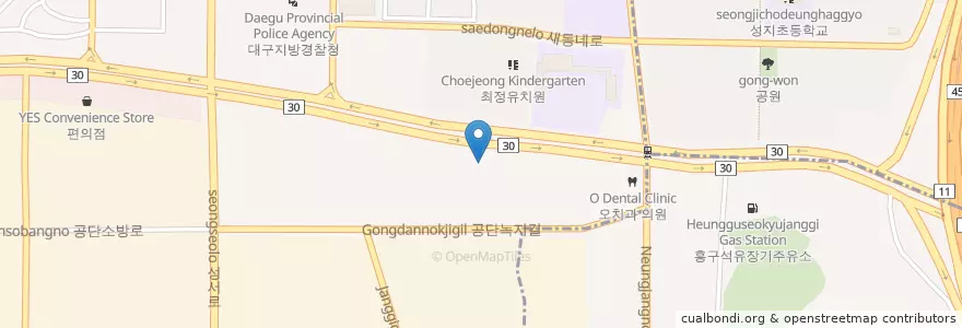 Mapa de ubicacion de 문종합동물병원 en Zuid-Korea, Daegu, 달서구, 이곡동.