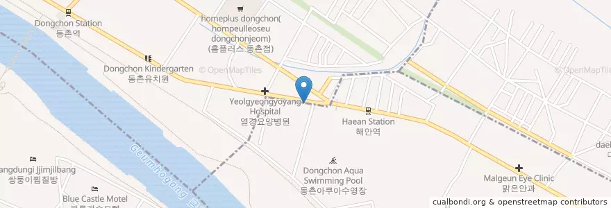 Mapa de ubicacion de 변수의과동물병원 en Südkorea, Daegu, Dong-Gu.