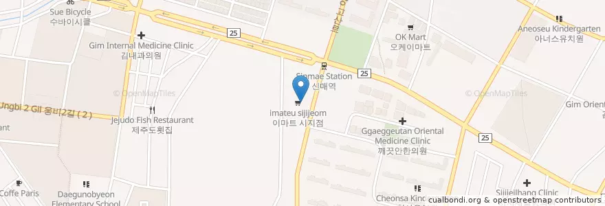 Mapa de ubicacion de 쿨펫동물병원 시지점 en کره جنوبی, دائجو, 수성구, 고산동, 고산동.