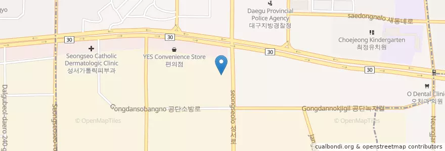 Mapa de ubicacion de 성서100세요병원 en Coreia Do Sul, Daegu, 달서구, 이곡동.