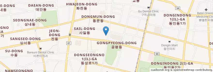 Mapa de ubicacion de 국제체형미 en Республика Корея, Тэгу, 중구, 성내동.