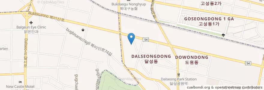 Mapa de ubicacion de Korea Bimangwallicheobang Center en South Korea, Daegu, Seo-Gu, Jung-Gu, Seongnae-Dong.