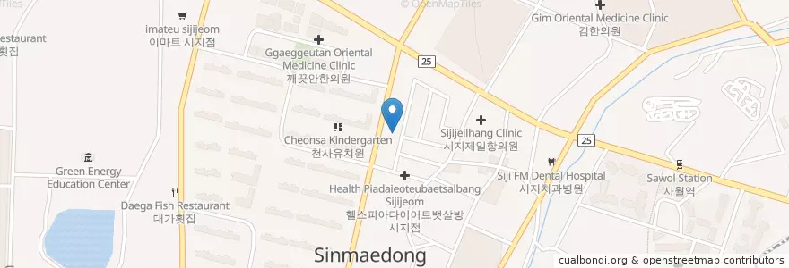 Mapa de ubicacion de 리자체미시지점 en Coreia Do Sul, Daegu, 수성구, 고산동, 고산동.