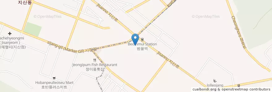 Mapa de ubicacion de Ahiteunteun Oriental Medicine Clinic en South Korea, Daegu, Suseong-Gu, Jisan-Dong.