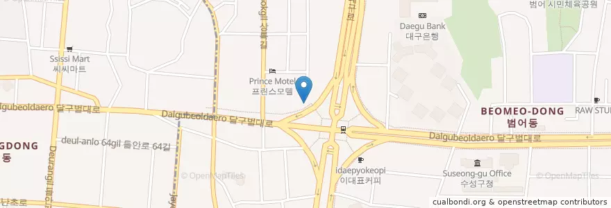 Mapa de ubicacion de 김앤구치과 en 대한민국, 대구, 수성구, 범어동.
